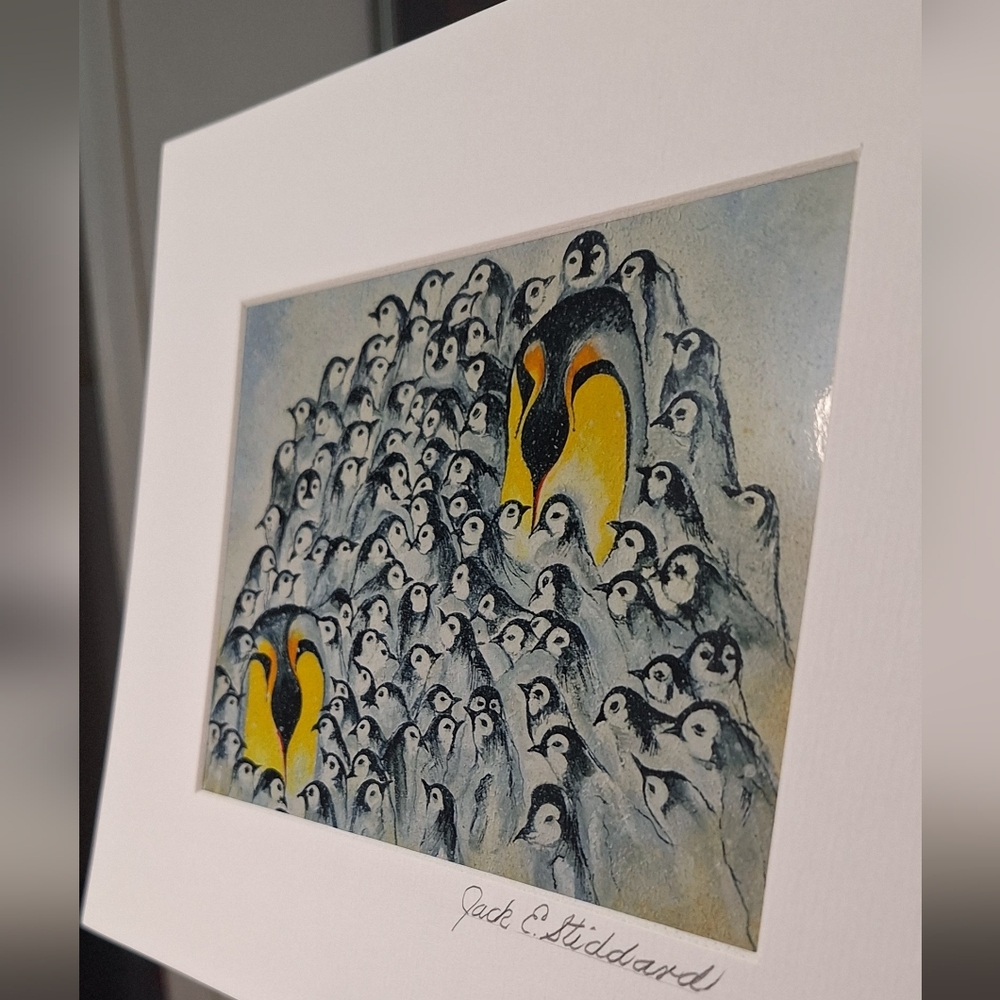 March of The Penguins Painting by Jack E. Stiddard 8x10 Photo/ 11x14 Mat - Picture 5 of 5